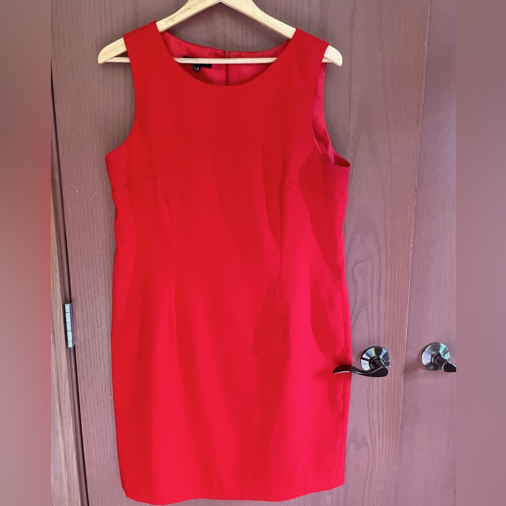 Mario Serrani large fitted sheath midi dress.  Lining on top of front & back.